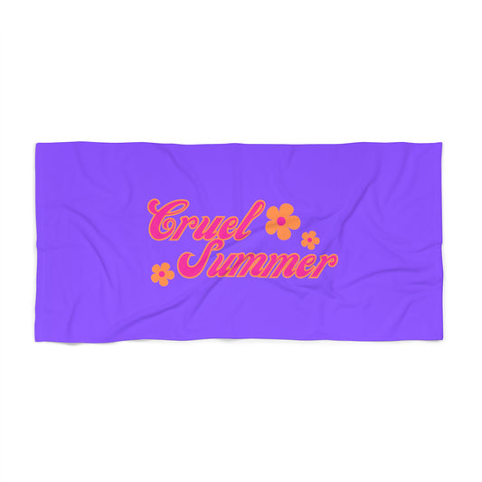 Cruel Summer Beach Towel (Purple w/ Flowers)