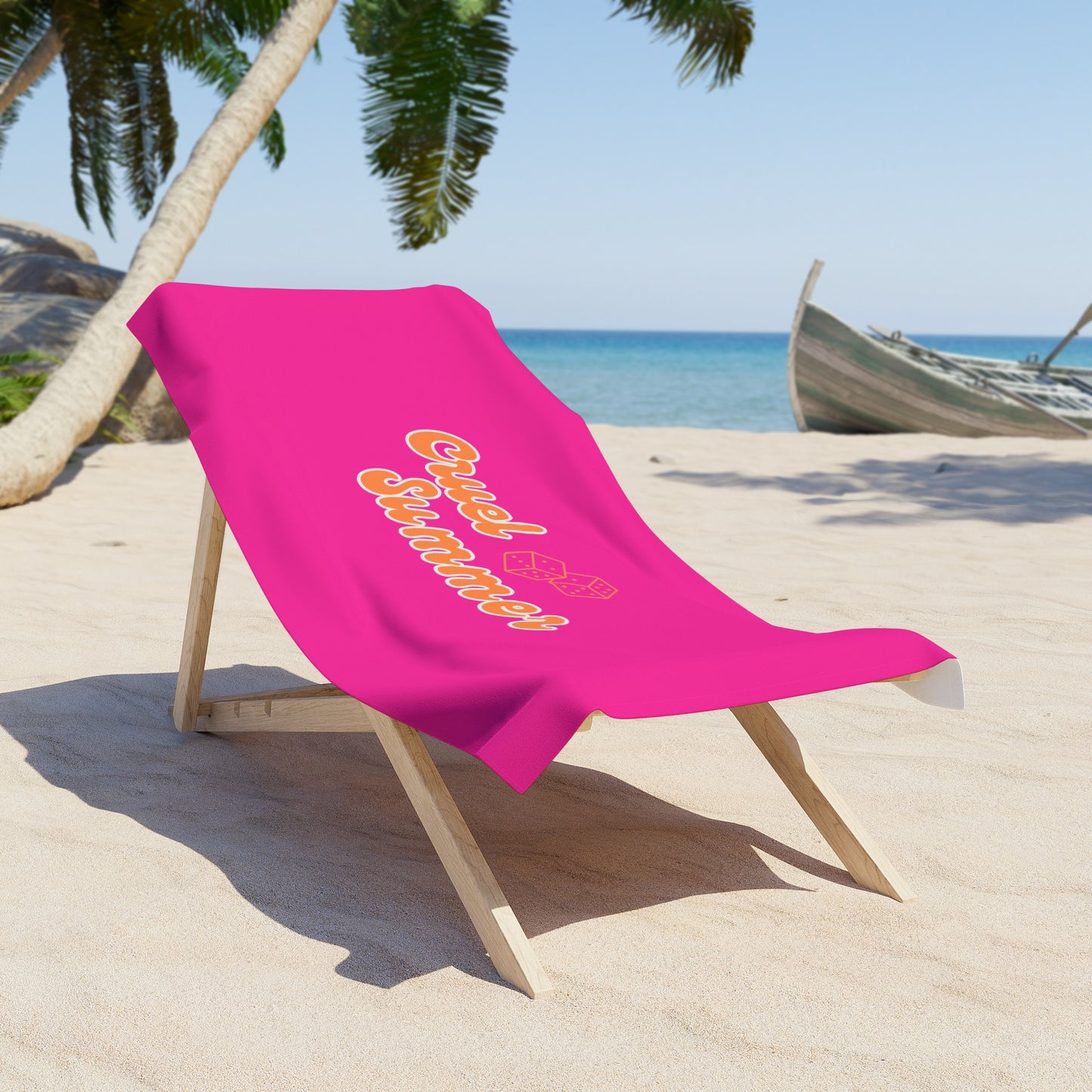 Cruel Summer Beach Towel (Pink w/ Dice)