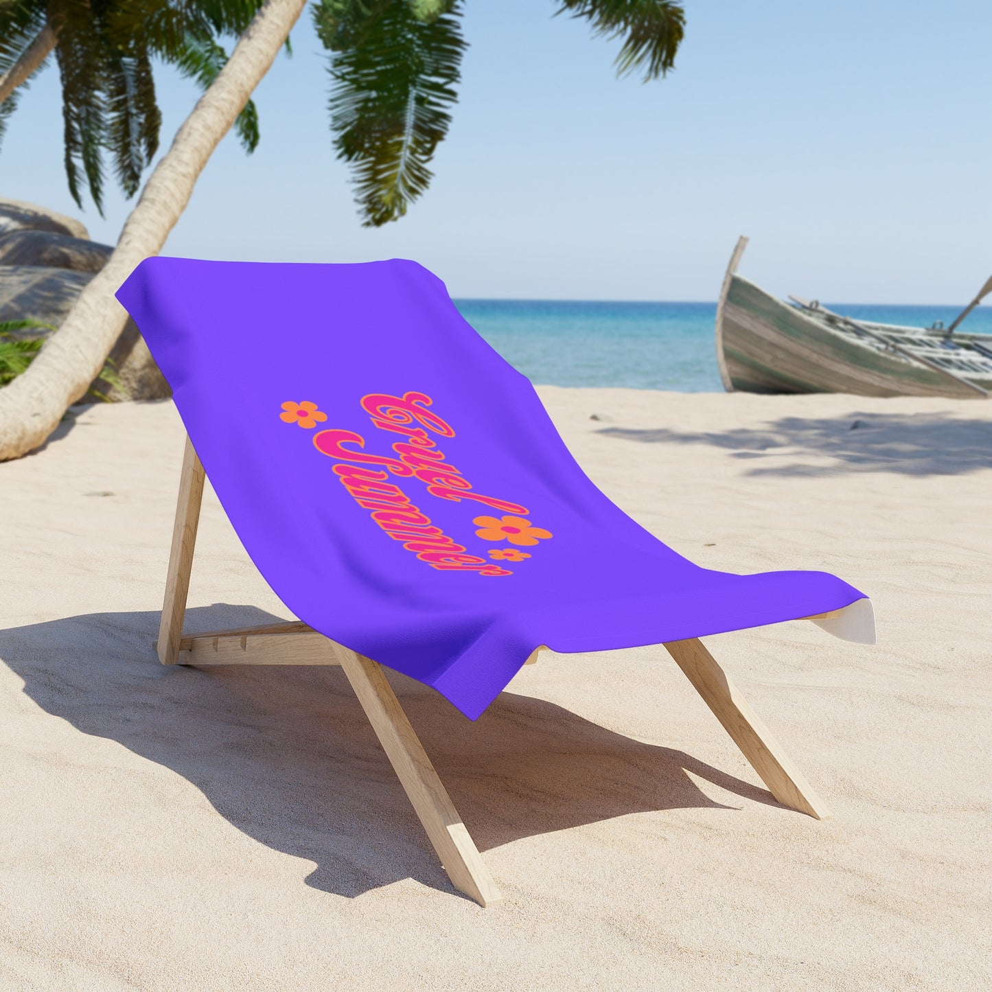 Cruel Summer Beach Towel (Purple w/ Flowers)